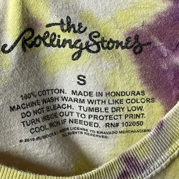 Tye Dye Unisex Small Large Mouth Tongue Out Cotton Shirt by The Rolling Stone - Picture 6 of 6